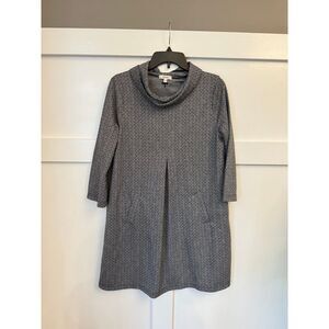 Tyler Boe Black and White Cowl‎ Neck 3/4 Sleeve Dress Size Medium